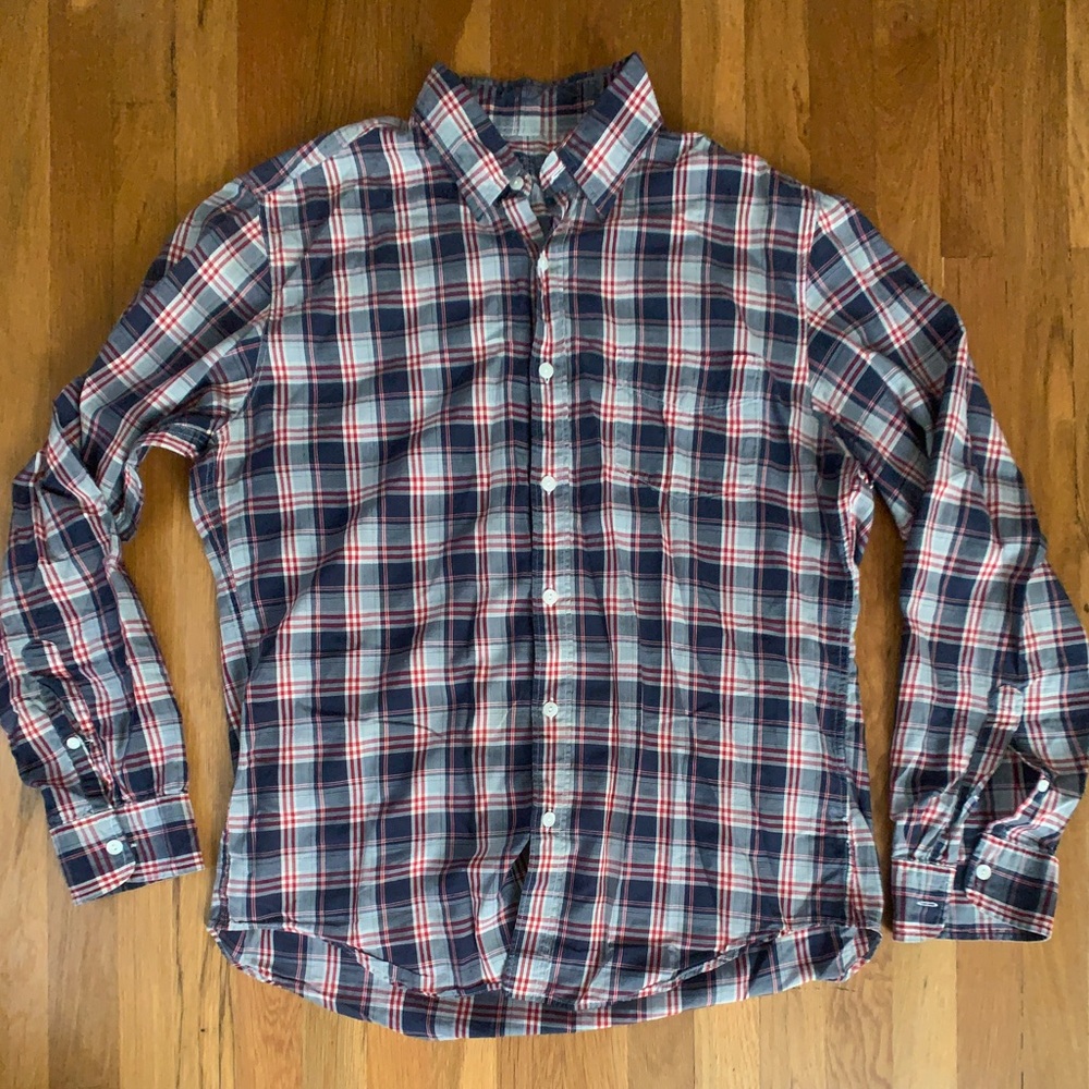 J. Crew Lightweight Chambray Plaid